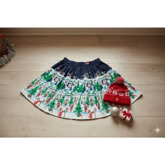 Winter Wonderland Modcloth circle Lined Skirt Size XL Side zip - Picture 2 of 6